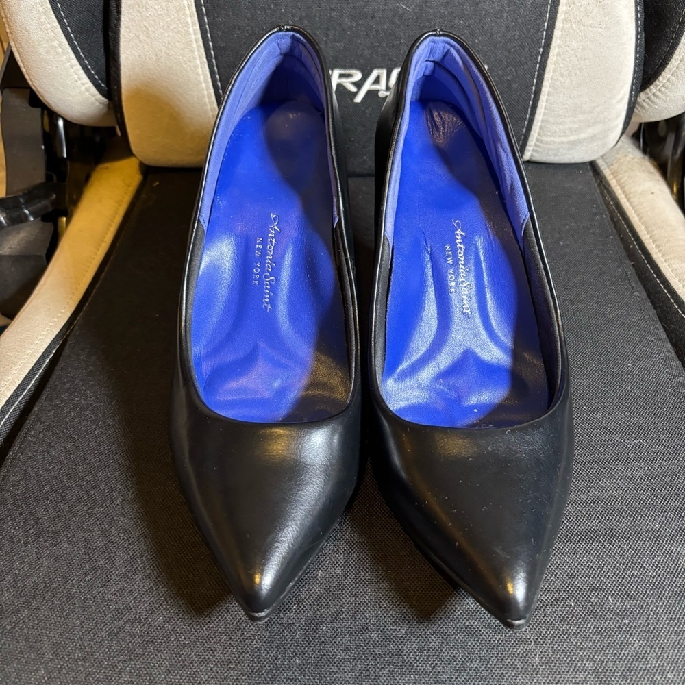 Antonia Saint New York Designer Bussiness classy Black Women's Pump Shoes 7